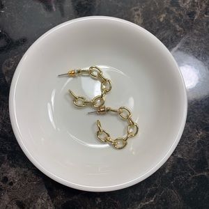 Gold chain hoops